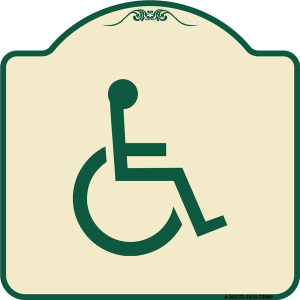 Signmission Large Handicapped Symbol Heavy-Gauge Aluminum Architectural Sign, 18" x 18", TG-1818-23889 A-DES-TG-1818-23889